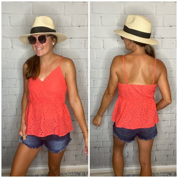 Coral Eyelet Tank - Picture 2 of 2